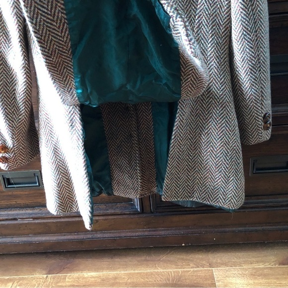 Vintage holiday wool chevron print full button blazer in size S - Picture 6 of 11